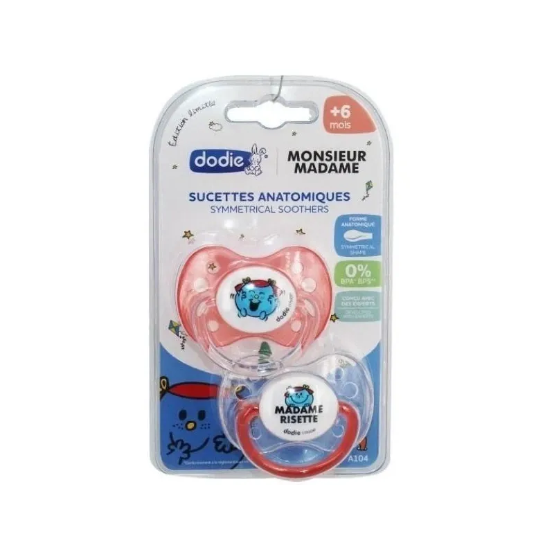 Dodie 2 Sucettes Anatomiques +6mois Madame Risette Dodie 2 Sucettes Anatomiques +6mois Madame Risette