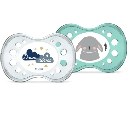 Dodie 2 Sucettes Anatomiques Nuit +6mois Lapin Dodie 2 Sucettes Anatomiques Nuit +6mois Lapin