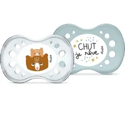 Dodie 2 Sucettes Anatomiques Nuit +6mois Ours