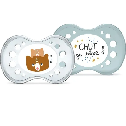 Dodie 2 Sucettes Anatomiques Nuit +6mois Ours Dodie 2 Sucettes Anatomiques Nuit +6mois Ours