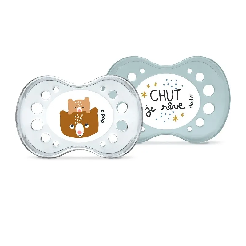 Dodie 2 Sucettes Anatomiques Nuit +6mois Ours Dodie 2 Sucettes Anatomiques Nuit +6mois Ours