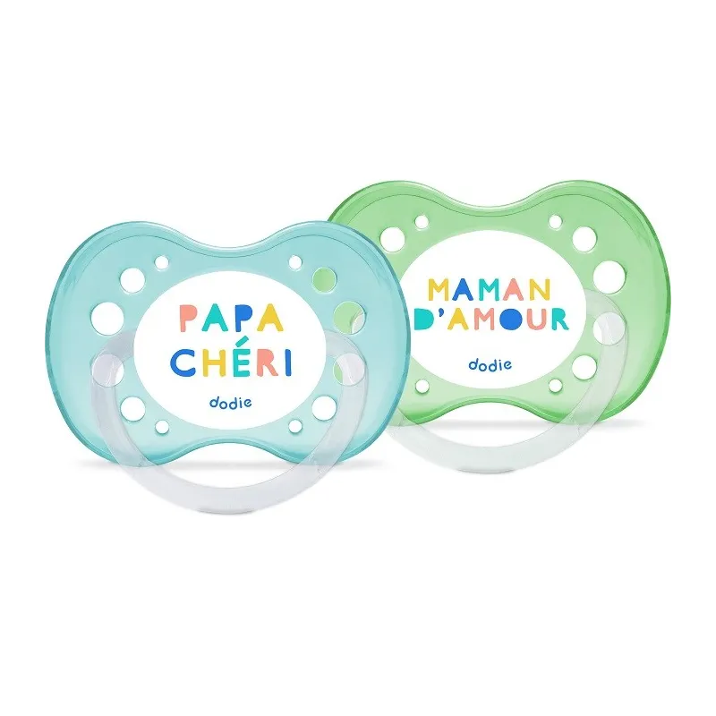 Dodie 2 Sucettes Anatomiques Silicone +18mois Papa chéri
