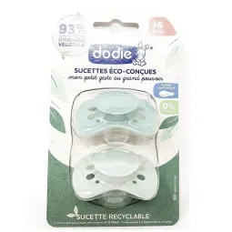 Dodie 2 Sucettes Eco Conçues +6mois Vert