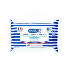 Dodie 70 Lingettes Nettoyantes Grand Format Peaux Sensibles