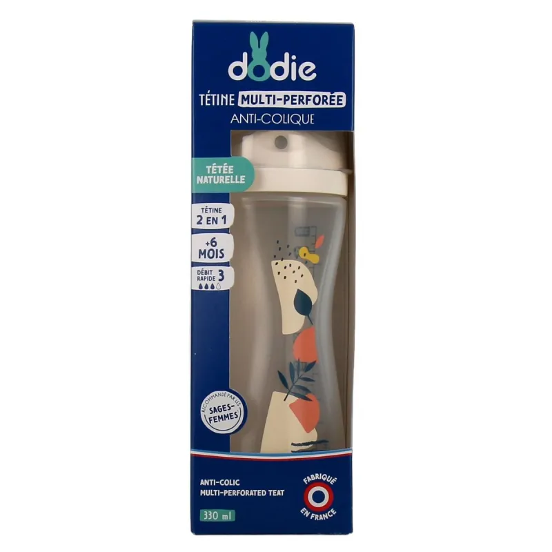 Dodie Biberon Anti-colique Tétine Multi-perforée 6-12 mois Terra 330ml Dodie Biberon Anti-colique Tétine Multi-perforée 6-12 mois Terra 330ml