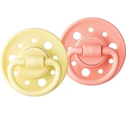 Dodie Gaïa 2 Sucettes Caoutchouc 6-36 mois jaune-rose