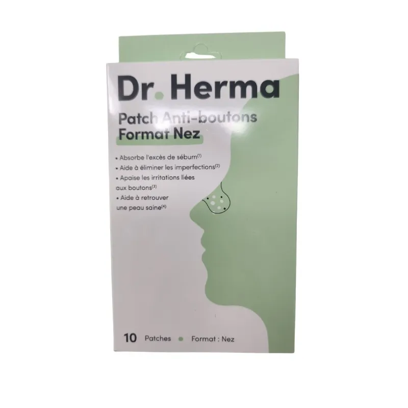 Dr.Herma 10 Patchs Anti-boutons Format Nez Dr.Herma 10 Patchs Anti-boutons Format Nez