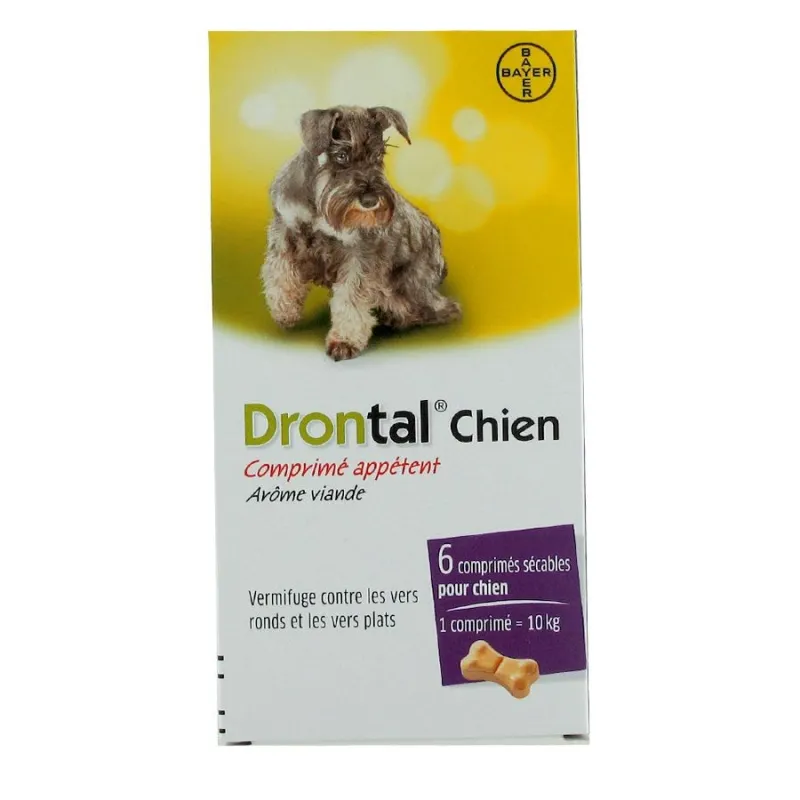 Drontal Chien 6 Comprimés Vermifuges Arôme Viande