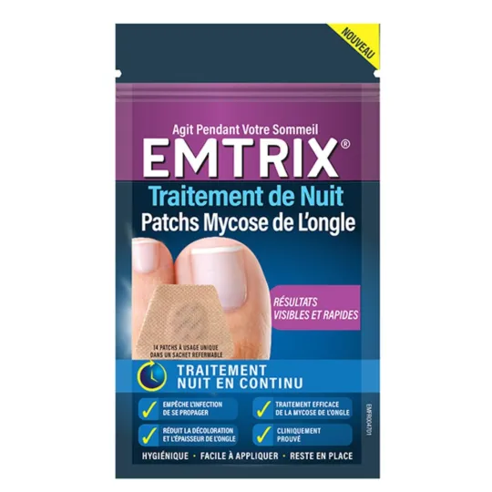 Emtrix Traitement de Nuit Mycose de l'Ongle 14 Patchs Emtrix Traitement de Nuit Mycose de l'Ongle 14 Patchs