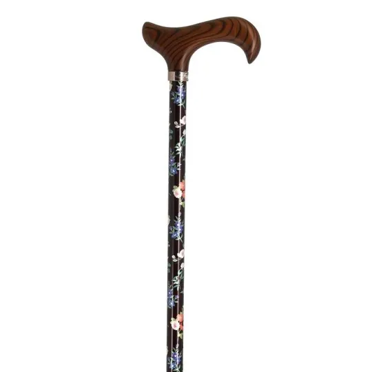 Fayet Canne Réglable Alu Marron Fleurs