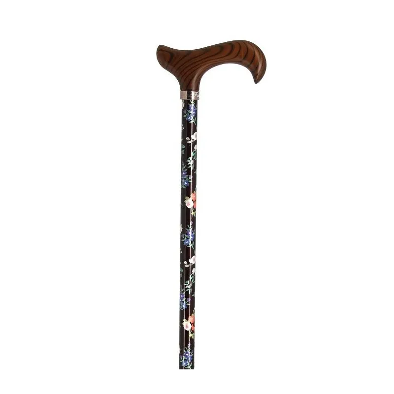Fayet Canne Réglable Alu Marron Fleurs