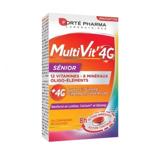 Forte Pharma Forté Multivit' 4G Sénior 30 Comprimés Forte Pharma Forté Multivit' 4G Sénior 30 Comprimés