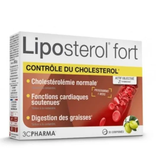 3 C Pharma Lipostérol Fort 30 comprimés 3 C Pharma Lipostérol Fort 30 comprimés