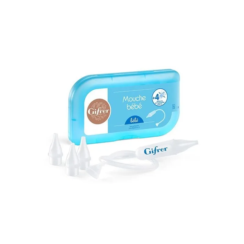 Gifrer Mouche Bébé par Aspiration + 4 Embouts Extra Souples Offerts.