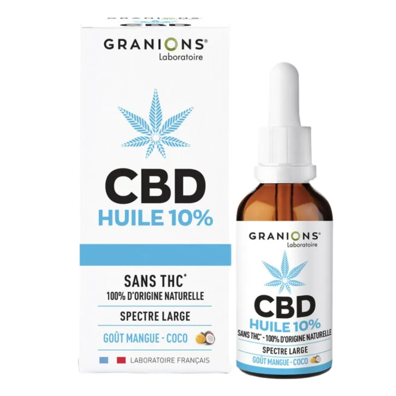 Granions CBD Huile 10% Spectre Large Mangue Coco 10ml