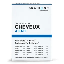 Granions Pro Keracys Cheveux 4en1 Anti-Chute Force Croissance Brillance 90cp