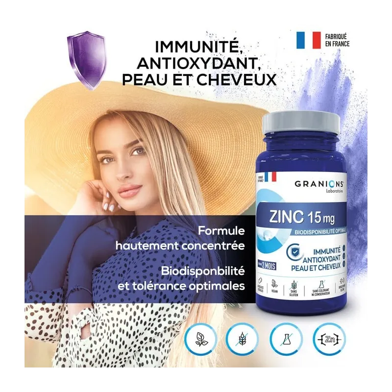 Granions Zinc 15mg 60 gélules Granions Zinc 15mg 60 gélules