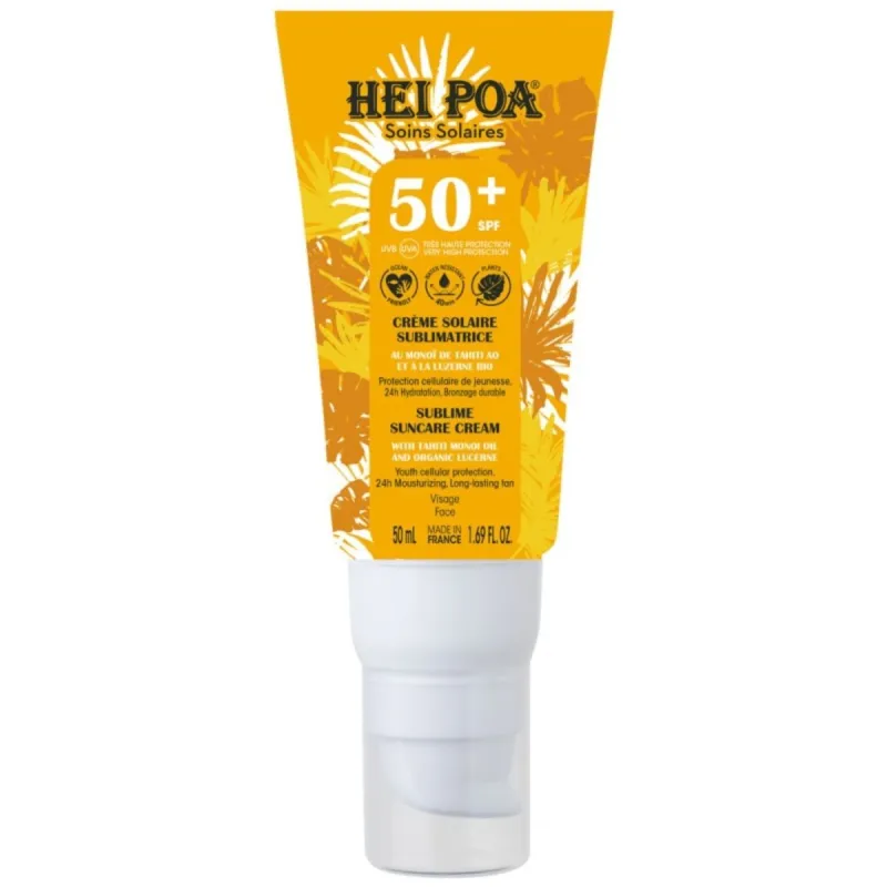 Hei Poa Crème Solaire Sublimatrice SPF50+ Visage 50ml