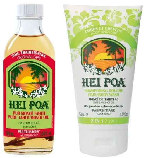 Hei Poa Monoï Tiaré+ Shampooing Douche 150ml OFFERT Hei Poa Monoï Tiaré+ Shampooing Douche 150ml OFFERT