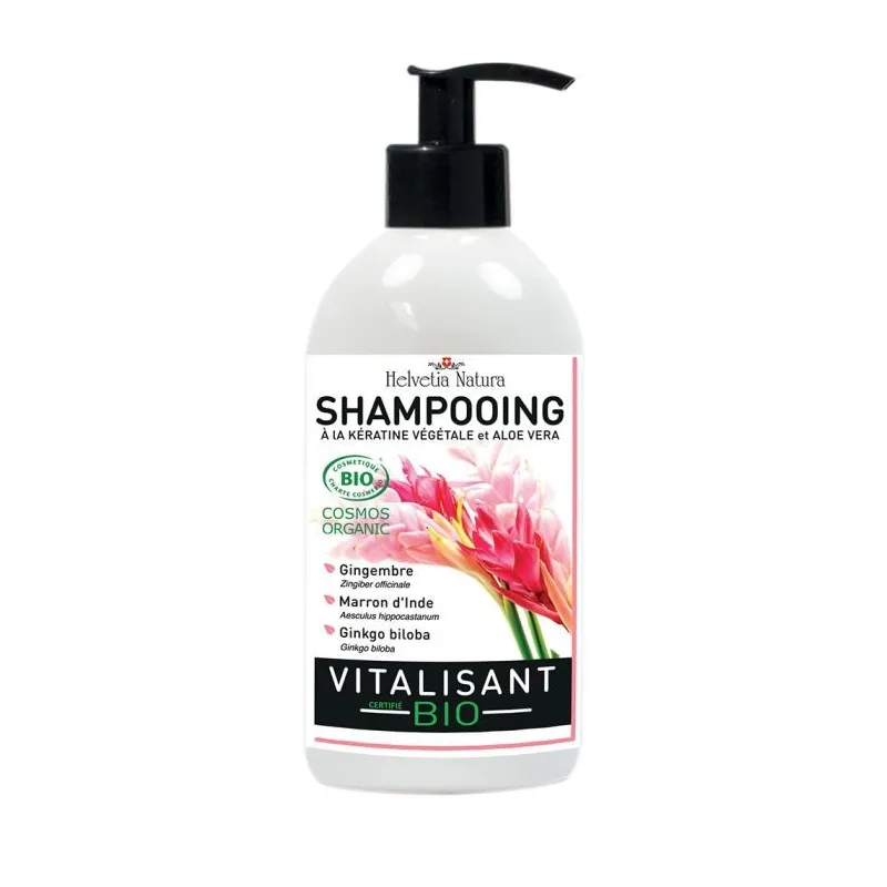 Helvetia Natura Shampooing Vitalisant Bio Gingembre Marron d'inde et Ginkgo Biloba 500ml