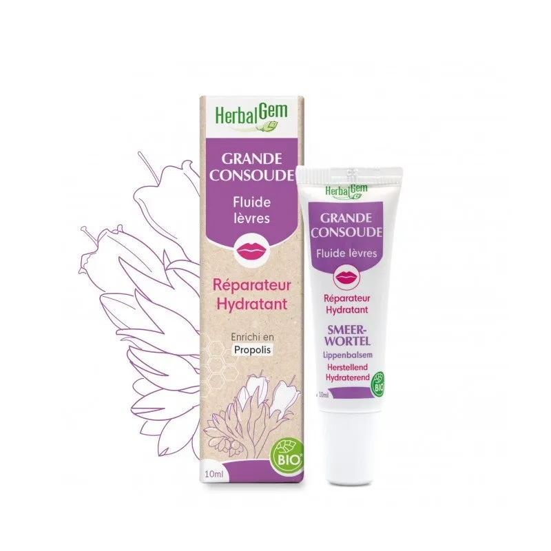Herbalgem Grande Consoude Fluide Lèvres Réparateur Hydratant 10ml
