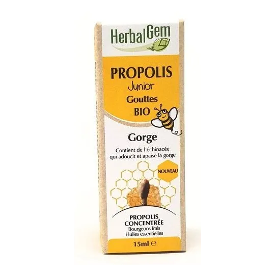 Herbalgem Propolis Bio Junior Gorge Gouttes 15ml Herbalgem Propolis Bio Junior Gorge Gouttes 15ml