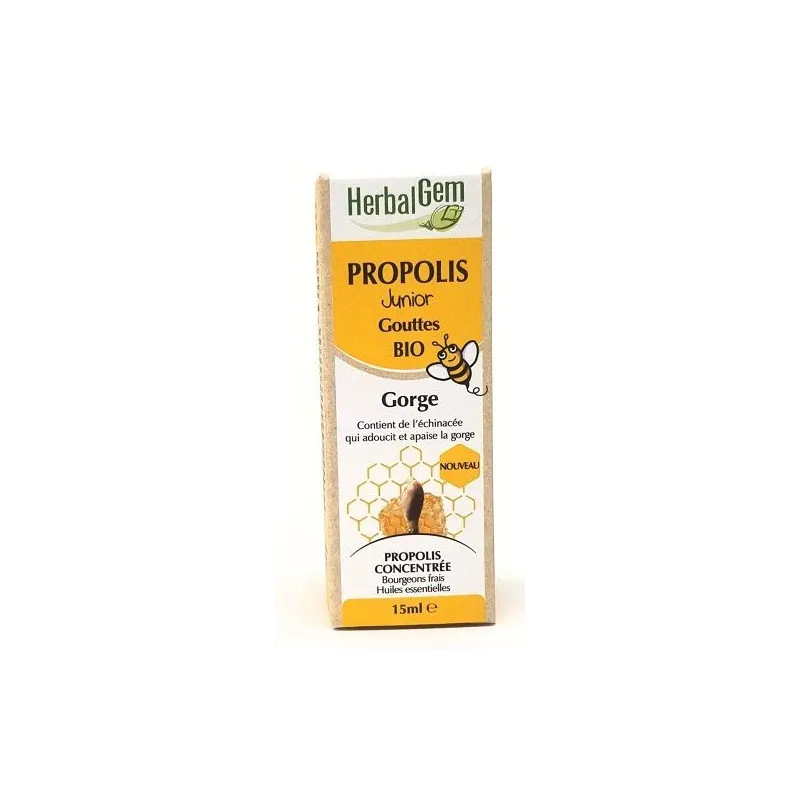 Herbalgem Propolis Bio Junior Gorge Gouttes 15ml Herbalgem Propolis Bio Junior Gorge Gouttes 15ml