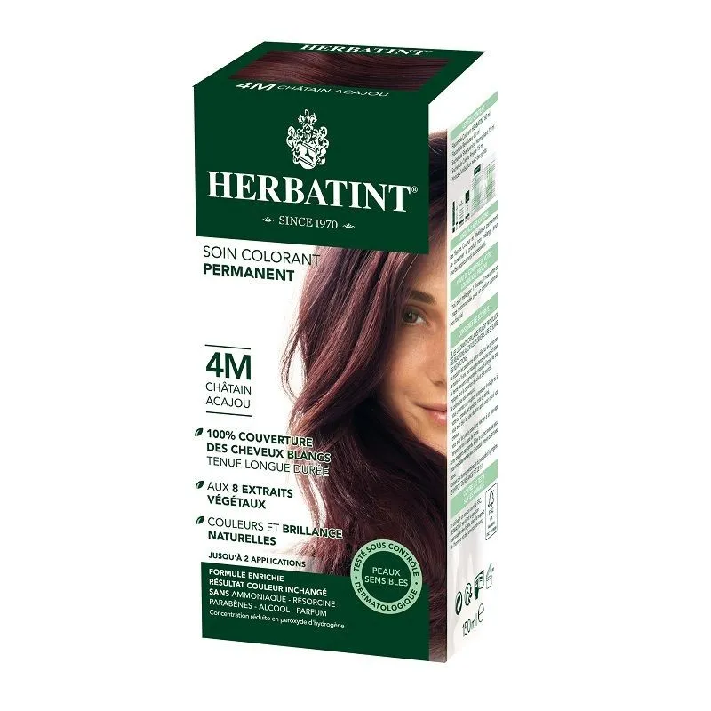 Herbatint Coloration Permanente Naturelle 150ml-4M. Châtain acajou Herbatint Coloration Permanente Naturelle 150ml-4M. Châtain acajou