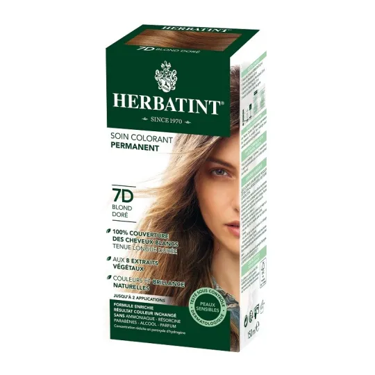 Herbatint Coloration Permanente Naturelle 150ml-7D. Blond doré Herbatint Coloration Permanente Naturelle 150ml-7D. Blond doré
