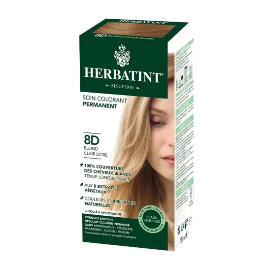 Herbatint Coloration Permanente Naturelle 150ml-8D. Blond clair doré Herbatint Coloration Permanente Naturelle 150ml-8D. Blond clair doré