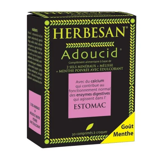 Herbesan Adoucid Estomac 30 comprimés à croquer Herbesan Adoucid Estomac 30 comprimés à croquer