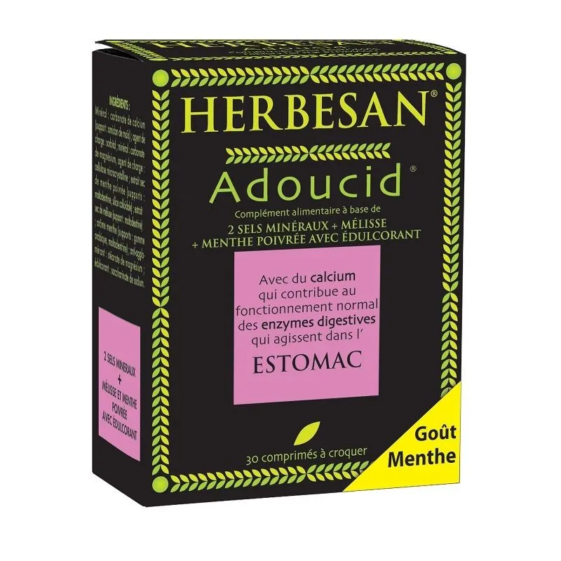 Herbesan Adoucid Estomac 30 comprimés à croquer Herbesan Adoucid Estomac 30 comprimés à croquer