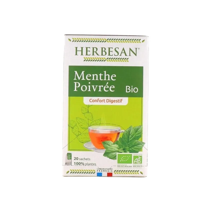 Herbesan Menthe Poivrée Bio Confort Digestif 20 Sachets Herbesan Menthe Poivrée Bio Confort Digestif 20 Sachets