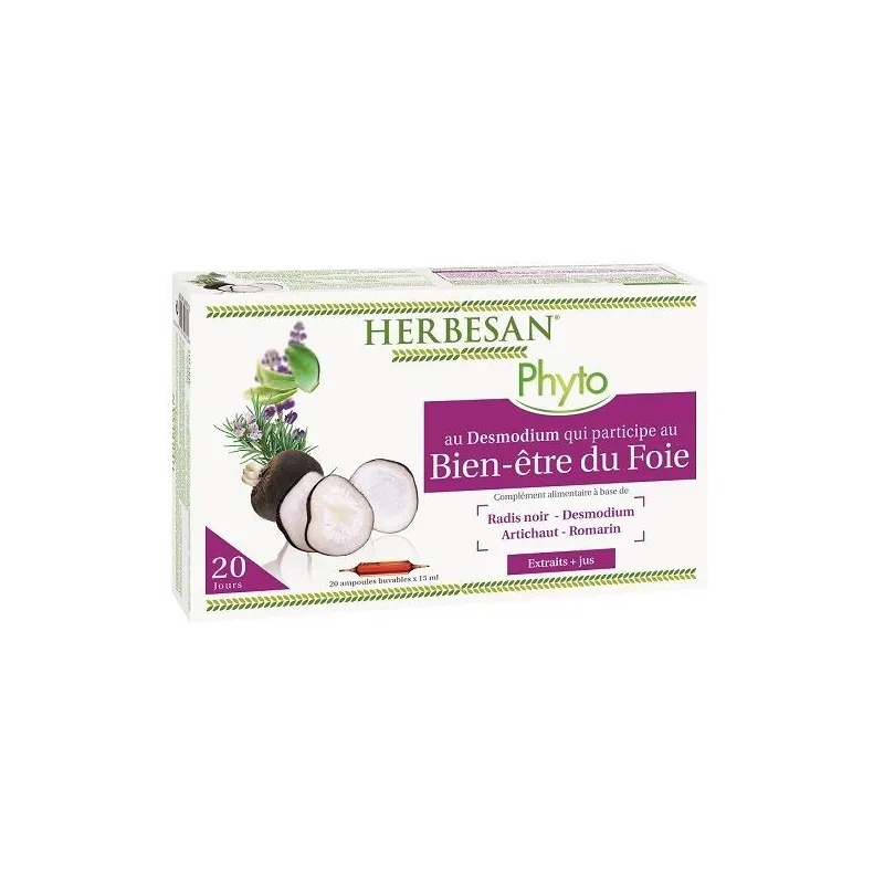 Herbesan Phyto Bien-être du Foie 20 Ampoules 15ml