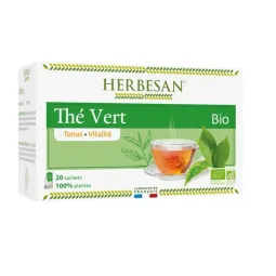 Herbesan Thé Vert Bio Tonus Vitalité 20 Sachets