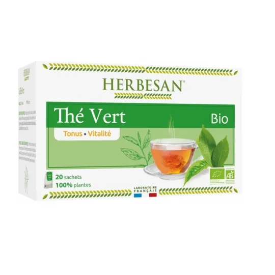 Herbesan Thé Vert Bio Tonus Vitalité 20 Sachets