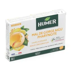 Humer Mal de Gorge Pharyngite 20 Pastilles Miel Citron