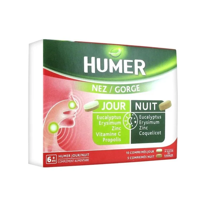 Humer Nez Gorge Jour Nuit 15 Comprimés Humer Nez Gorge Jour Nuit 15 Comprimés