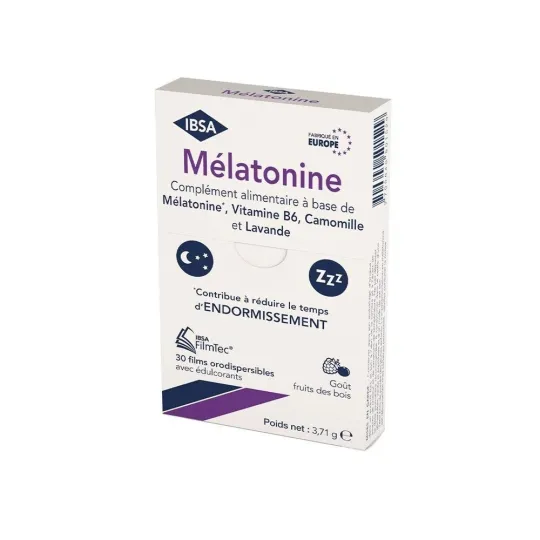 IBSA Mélatonine Endormissement 30 Films Orodispersibles