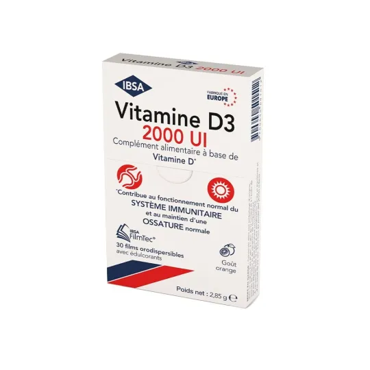 IBSA Vitamine D3 2000UI Orange 30 films Orodispersibles IBSA Vitamine D3 2000UI Orange 30 films Orodispersibles