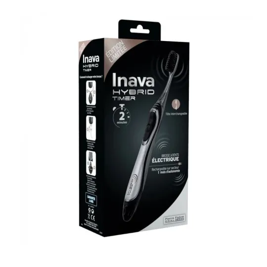 Inava Hybrid Timer Brosse à Dents Electrique-Noir Inava Hybrid Timer Brosse à Dents Electrique-Noir