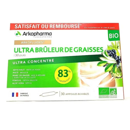 Arkofluides Bio Ultra Brûleur de Graisses Vegan 30 Ampoules Arkofluides Bio Ultra Brûleur de Graisses Vegan 30 Ampoules