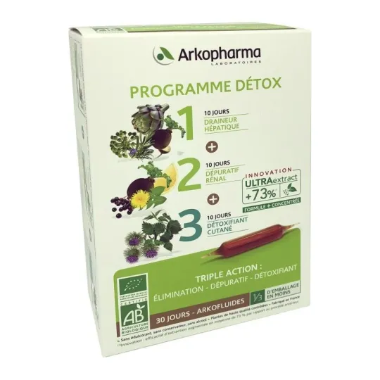 Arkofluides Programme Détox Bio 30 ampoules Arkofluides Programme Détox Bio 30 ampoules