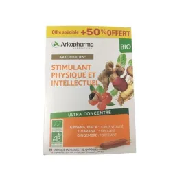 Arkofluides Stimulant Physique Intellectuel Bio 30 Ampoules