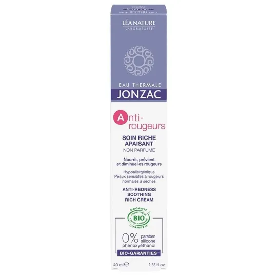 Jonzac Anti-Rougeurs Soin Riche Apaisant Bio 40ml