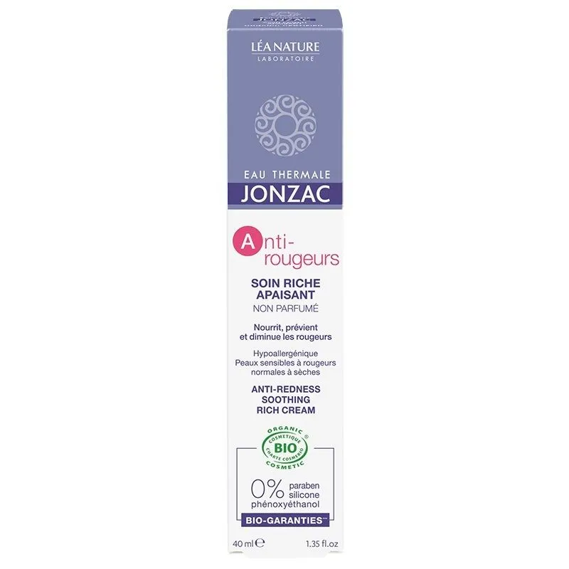 Jonzac Anti-Rougeurs Soin Riche Apaisant Bio 40ml