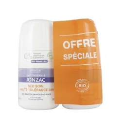 Jonzac Déodorant 24 heures Haute Tolérance Bio 2X50ml