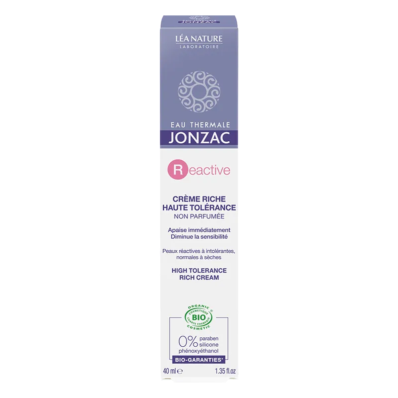 Jonzac Réactive Crème Riche Haute Tolérance Bio 40ml Jonzac Réactive Crème Riche Haute Tolérance Bio 40ml