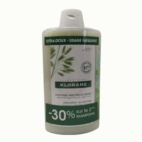 Klorane Avoine Shampooing Extra Doux Naturel 2x400ml Klorane Avoine Shampooing Extra Doux Naturel 2x400ml