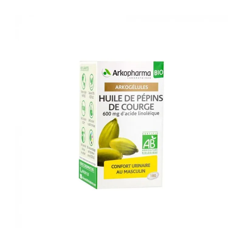 Arkogélules Huile de Pépins de Courge Bio 180 gélules Arkogélules Huile de Pépins de Courge Bio 180 gélules
